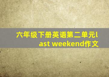 六年级下册英语第二单元last weekend作文